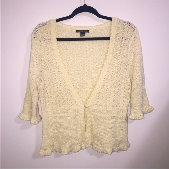 August Silk cream boho one button cardi Large - Picture 1 of 6